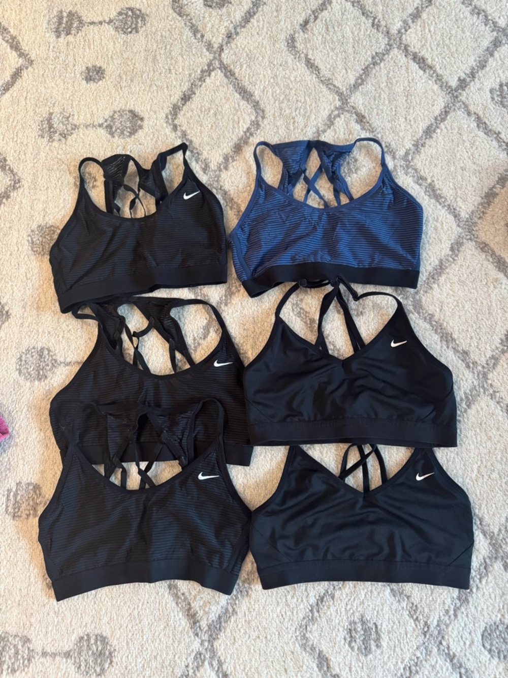 Lot of 6 nike womens sports bra size m